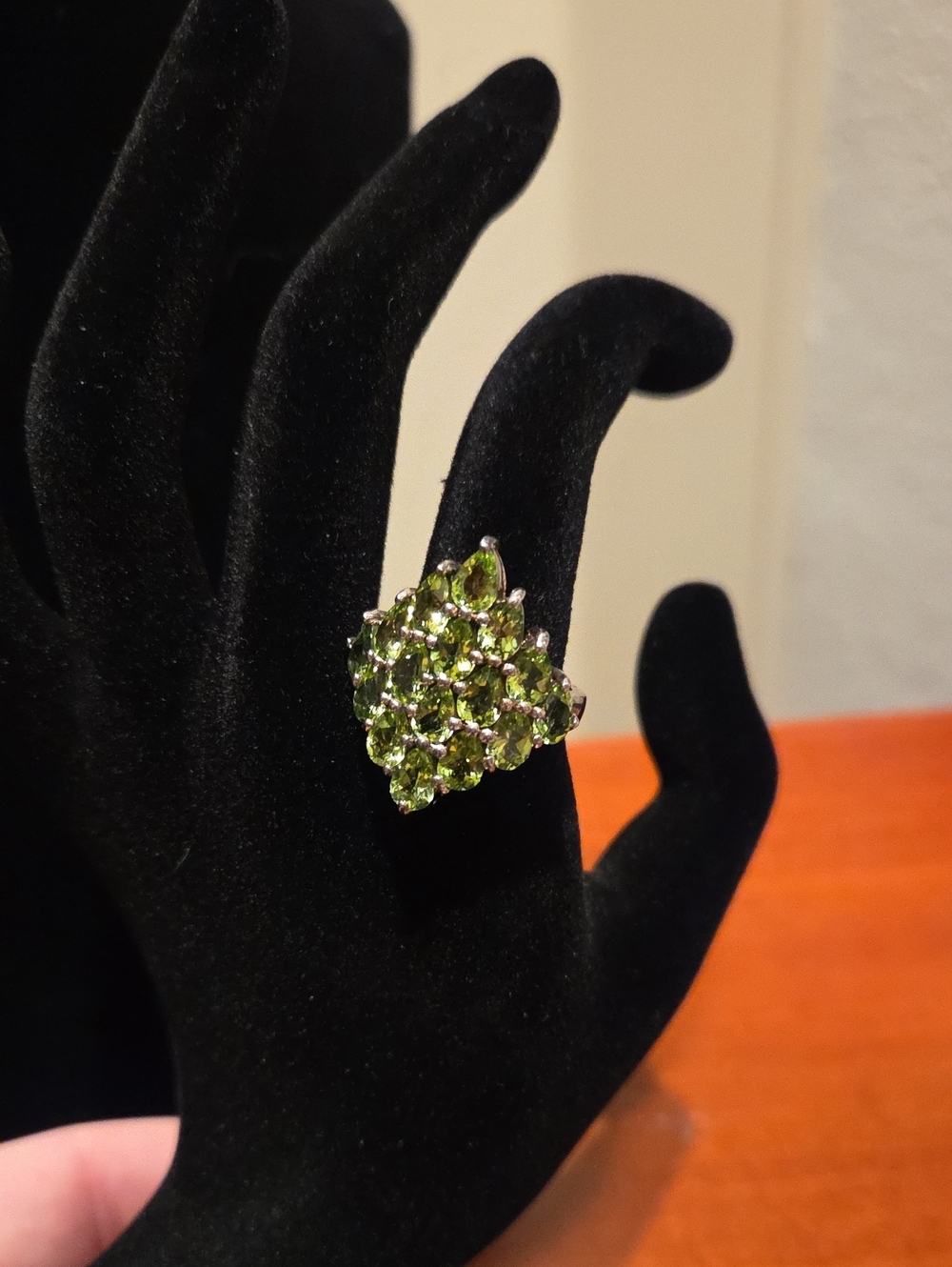 Green & Silver Statement Ring